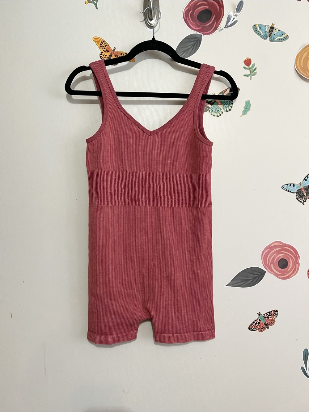 DYNAMIC Ribbed Tank Romper - Dusty Rose
